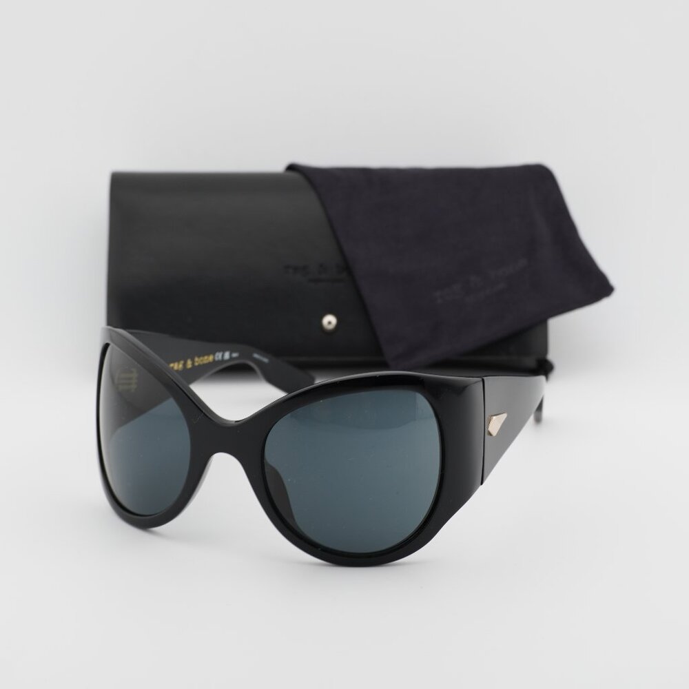 Rag & Bone RNB6004/S 0807 IR Butterfly Sunglasses - Black/Smoke